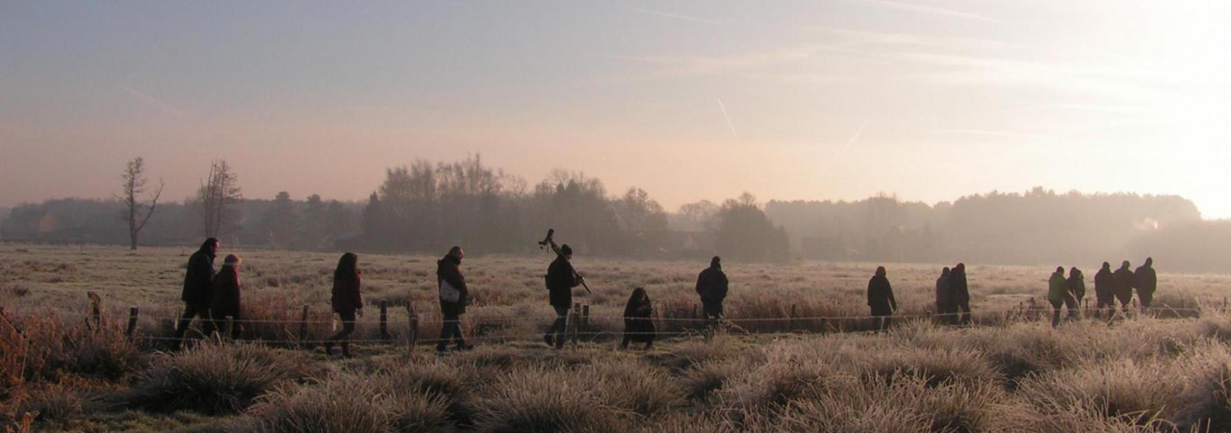 Wandelaars in de winter